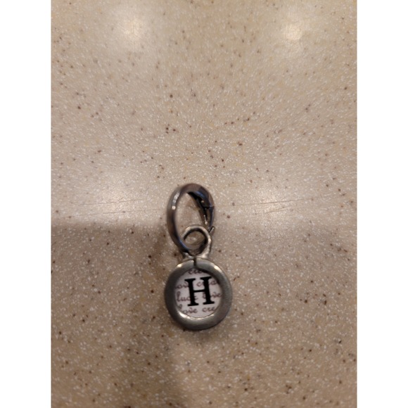 Jewelry - Initial H Double Sided Charm Silver Tone Reversible Letter H Pendant Clasp